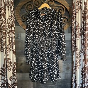Polka Dot Dress L Boho Whimsy Goth Party Going Out Mini Classy Elegance